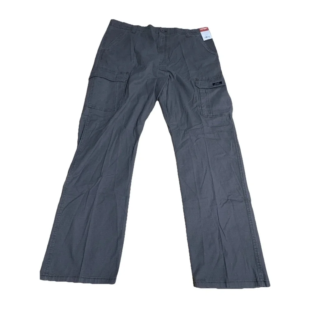 Wrangler Authentics Men's 40x34 Gray Relaxed Stretch Classic Cargo Pants